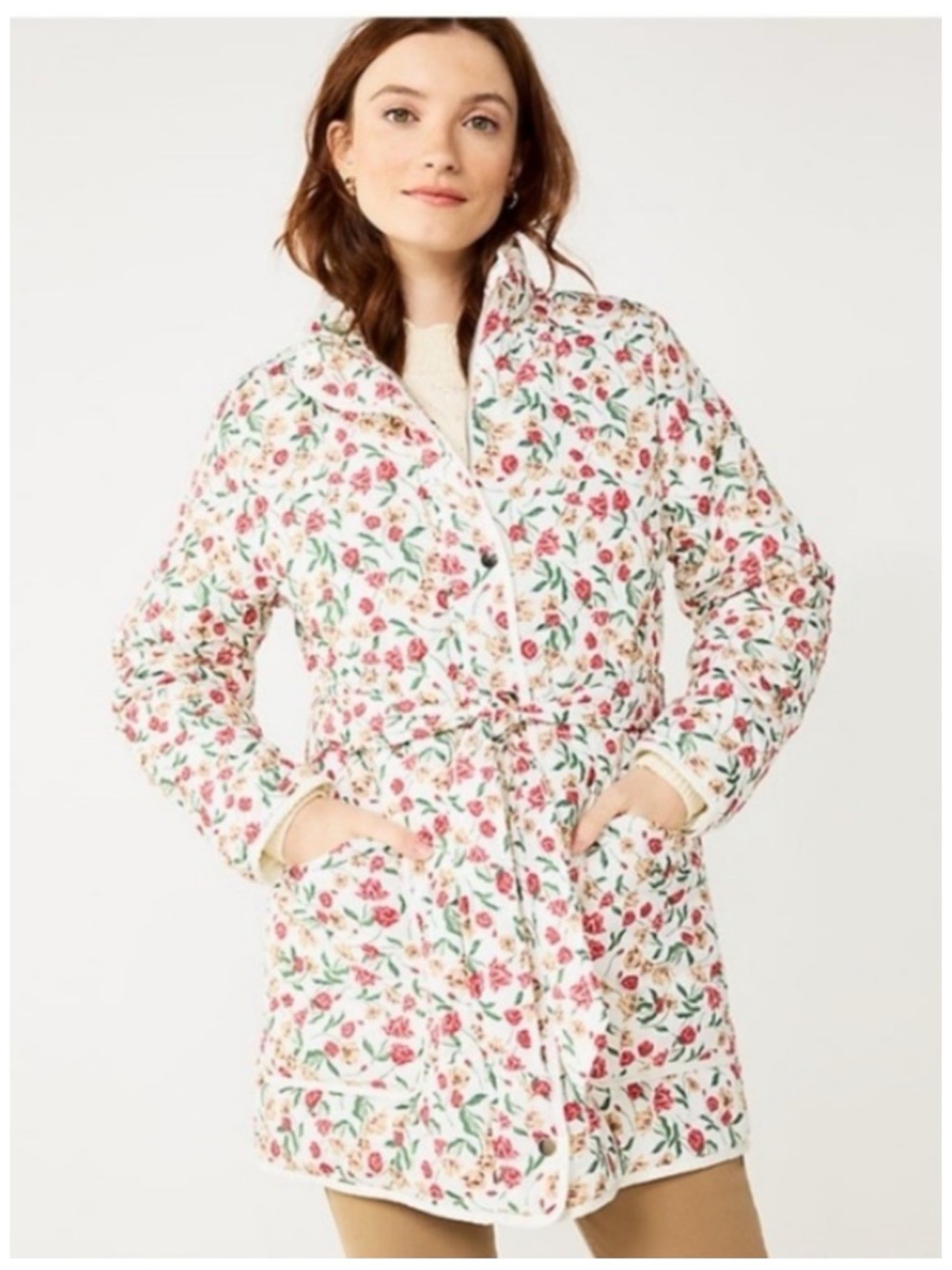 Draper James Floral Belted Jacket ~ Size M ~ Item #8002